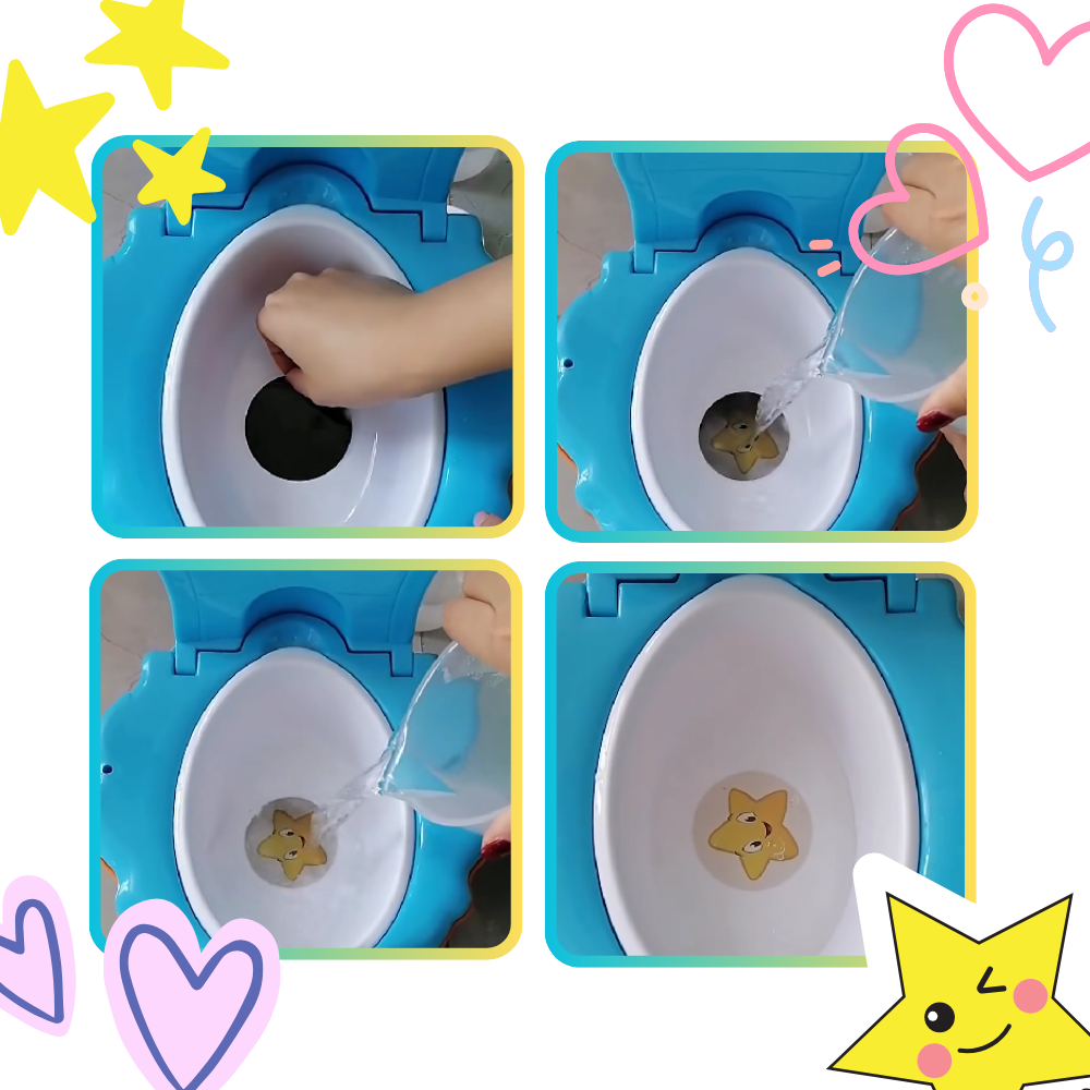 Adesivos termossensíveis de treinamento para higiene infantil Homemaxs, com desenhos divertidos para ajudar no aprendizado da higiene.