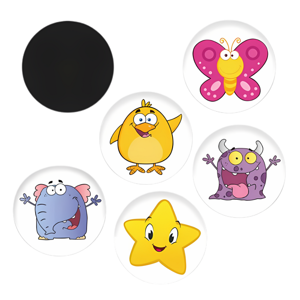 Adesivos termossensíveis da Homemaxs para aprendizado de higiene, com desenhos divertidos que mudam com a temperatura.