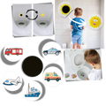 Adesivos termossensíveis para aprendizado de higiene infantil da marca Homemaxs, ativados pelo calor para ensinar o uso do penico.