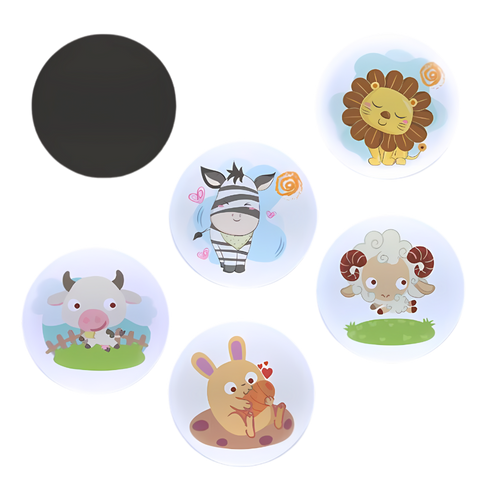 Adesivos termossensíveis para aprendizado de higiene, com tema de zoológico, da marca Homemaxs, usados para ensinar o uso do banheiro.