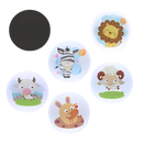 Adesivos termossensíveis para aprendizado de higiene, com tema de zoológico, da marca Homemaxs, usados para ensinar o uso do banheiro.