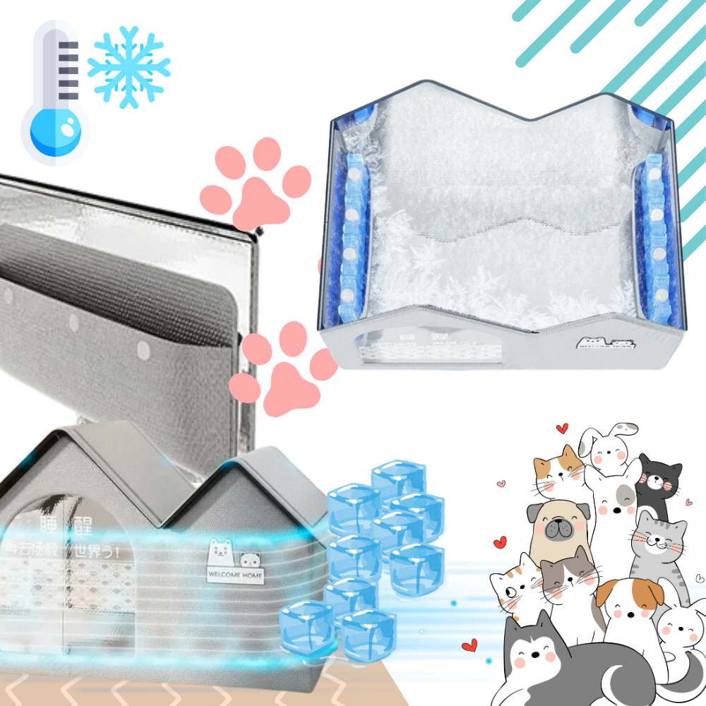 Casa para gatos com isolamento térmico refletivo da Senhu, ideal para manter o ambiente fresco e confortável para os felinos.