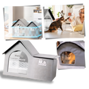Casa para gatos Senhu com isolamento térmico refletivo, ideal para manter o ambiente interno confortável para os felinos.