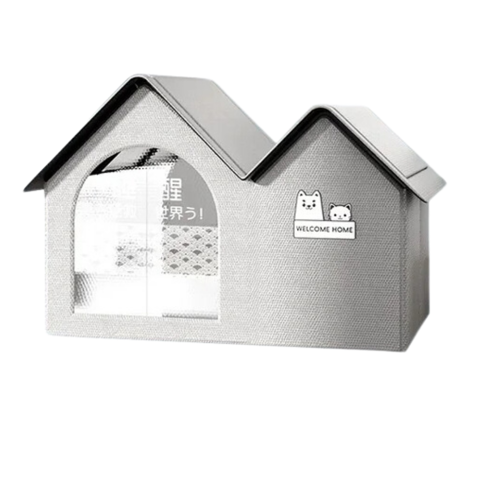Casa para gatos com isolamento térmico refletivo da Senhu, com paredes resistentes e espaço confortável para pets.