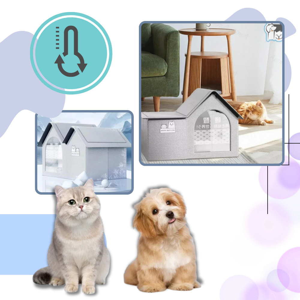 Casa para gatos da Senhu com isolamento térmico refletivo, design compacto e resistente, ideal para conforto e proteção contra o frio.
