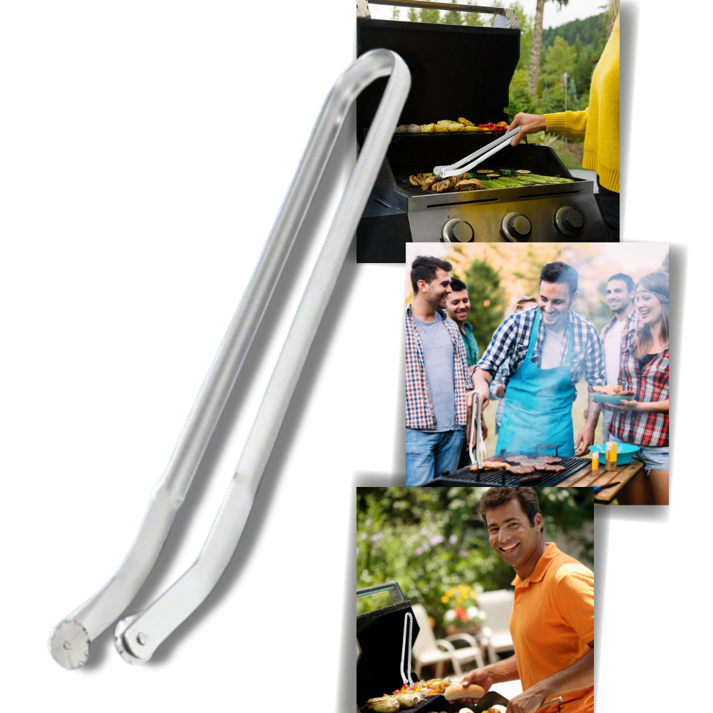 Pinça de churrasco resistente ao calor da Tinksky, utensílio de cozinha para virar alimentos na churrasqueira.
