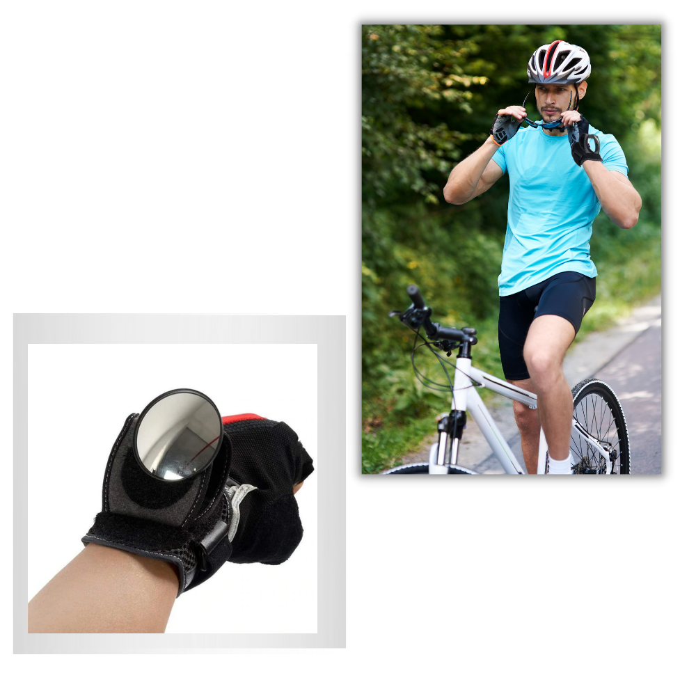 Espelho retrovisor de pulso para bicicleta da marca Hemoton, ideal para ciclismo, visível no pulso com acabamento elegante.