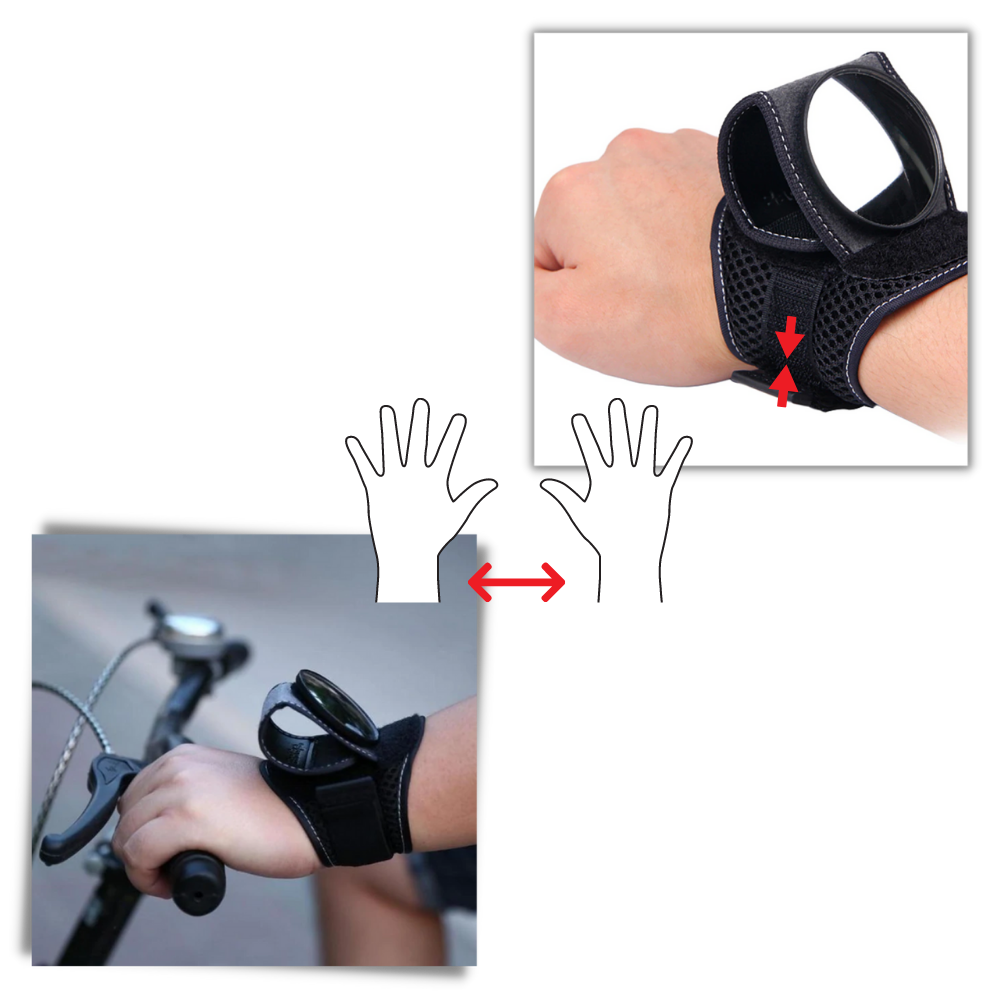 Espelho retrovisor de pulso para bicicleta Hemoton, ajuste lateral para ciclismo, visibilidade eficiente durante o passeio.