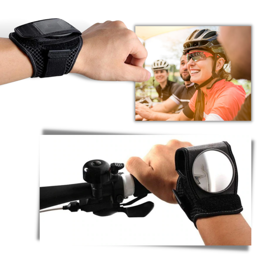Espelho de pulso para bicicleta Hemoton, acessório de ciclismo, visível na imagem com ajuste para segurança no ciclismo.