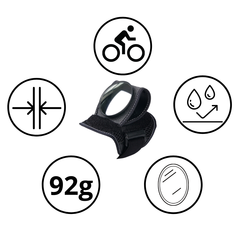 Espelho retrovisor de pulso para bicicleta Hemoton, acessório de ciclismo com visor de visão lateral, ajustável e leve.