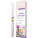 Baston de inhalação de ervas com molène da Qaquu para cuidados respiratórios, mostrado com ingredientes naturais e embalagem.