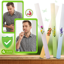 Inalação com bastão de ervas de molène da Qaquu, produto para cuidados respiratórios, com bastão herbal de molène, imagem de inhalador natural