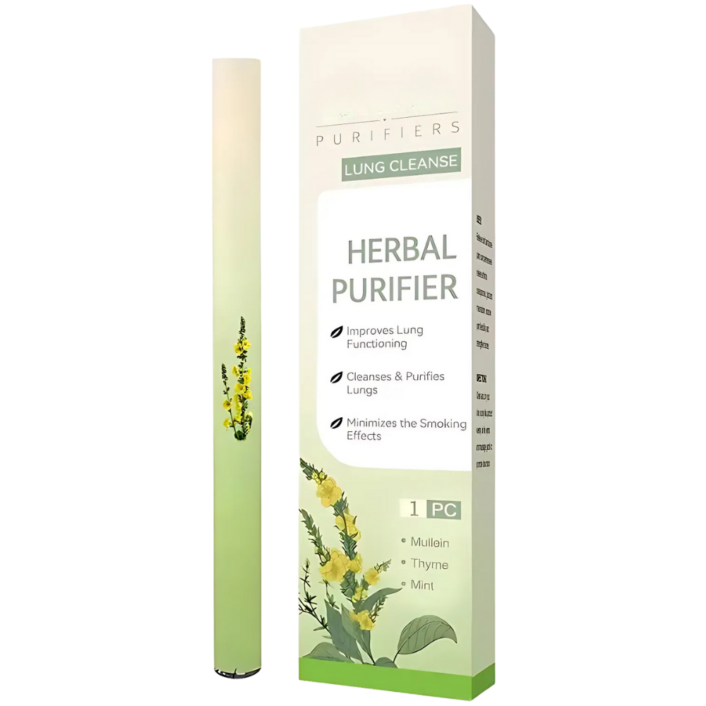 Inalador de ervas com bastão de molène e tomilho da Qaquu para cuidados respiratórios naturais.