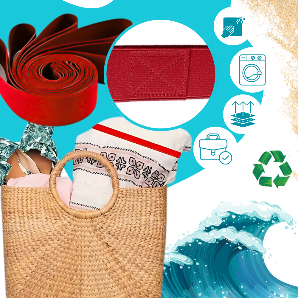 Bande élastique resistente para porta-serviettes Herrenming, suporte flexível para toalhas, cor verde, design prático.