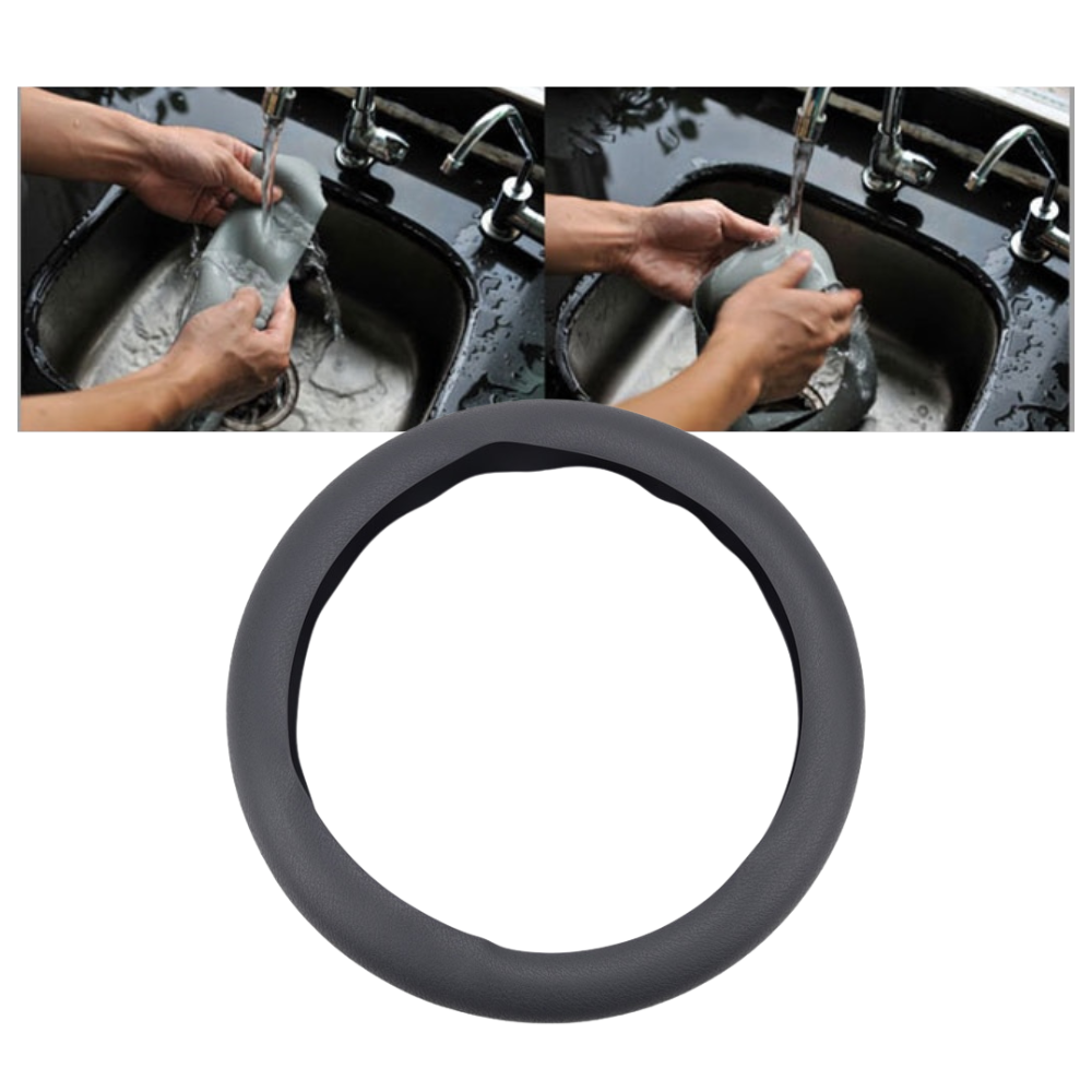 Couvre-volante em silicone rosa para veículos, acessório de decoração e proteção para volante de carro Heshun.