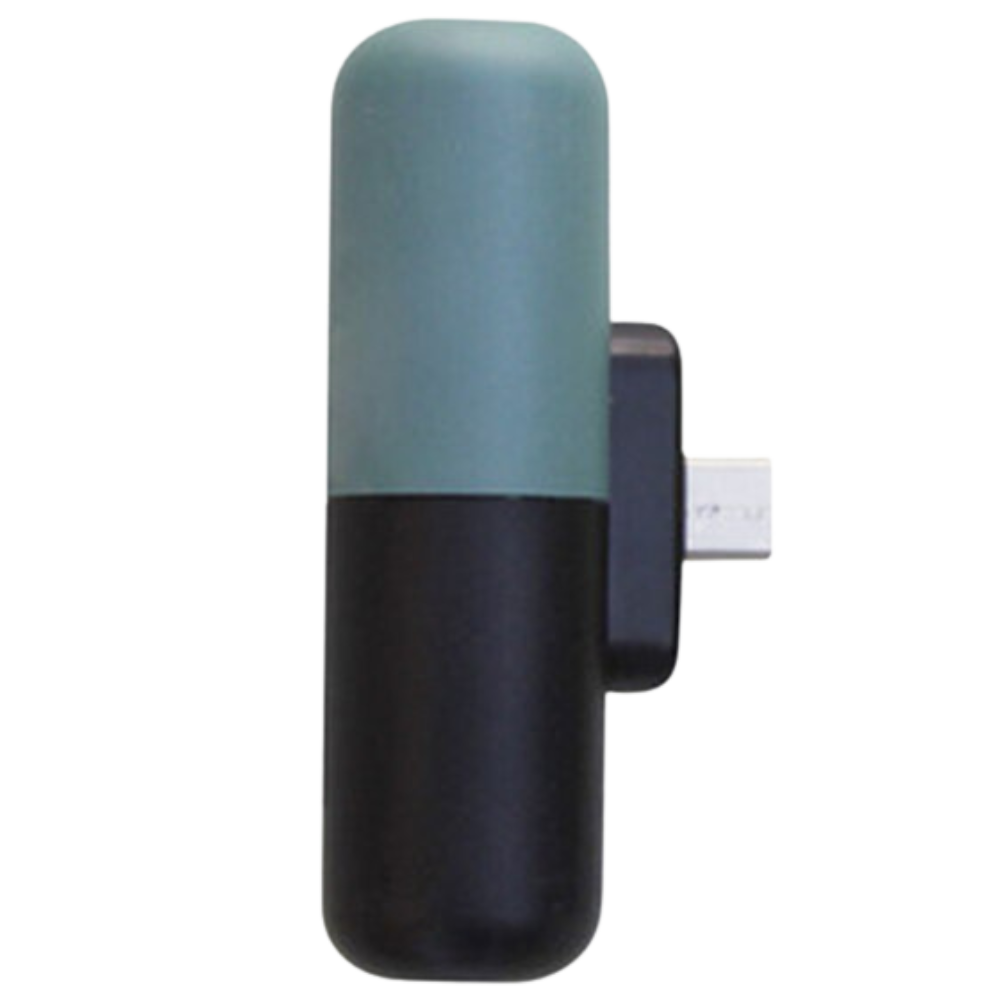 Carregador portátil em forma de cápsula amarelo Hesxuno, compacto e leve, ideal para recarregar dispositivos móveis.