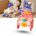 Puzzle à vis Hibro, jouet d'imitation bleu avec boîte à outils bricolage, 152 pièces pour enfants, jouet éducatif.