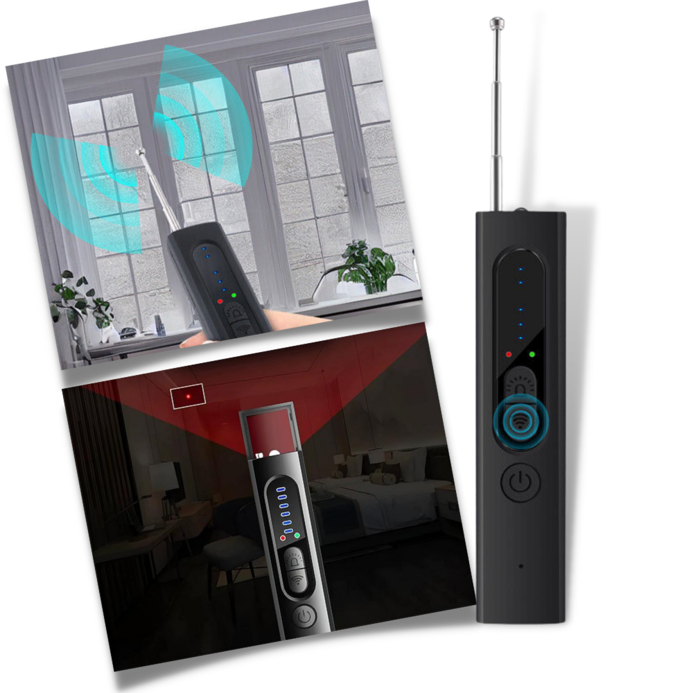 Detector de câmeras escondidas Banggood, dispositivo de vigilância para identificar câmeras ocultas de fácil uso.