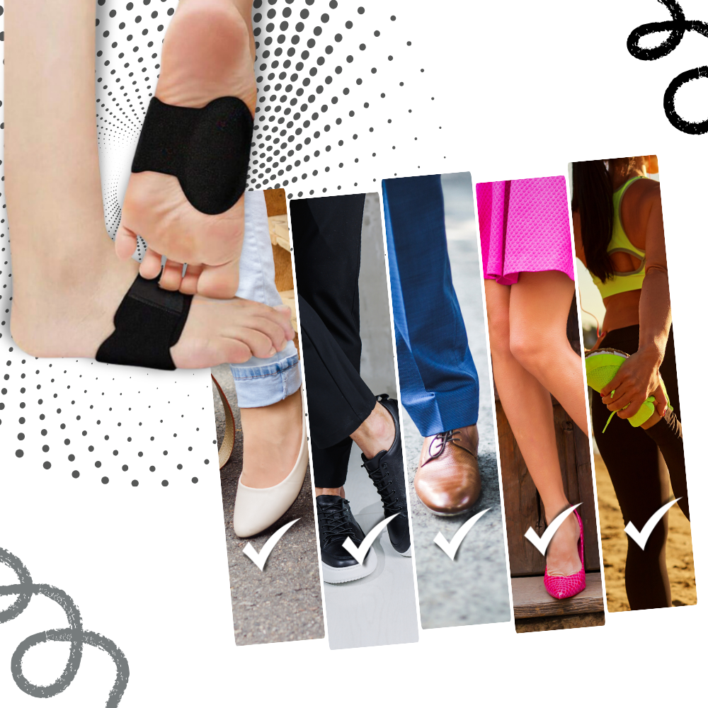 Suporte de voûte plantaire One & Only para alinhamento dos pés, ideal para conforto e correção em calçados diversos.
