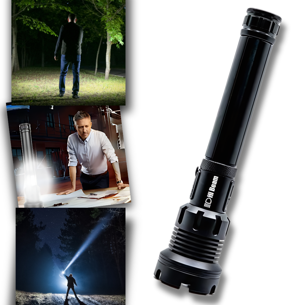 Lanterna de LED recarregável Windfire com feixe longo, ideal para atividades ao ar livre e uso geral.
