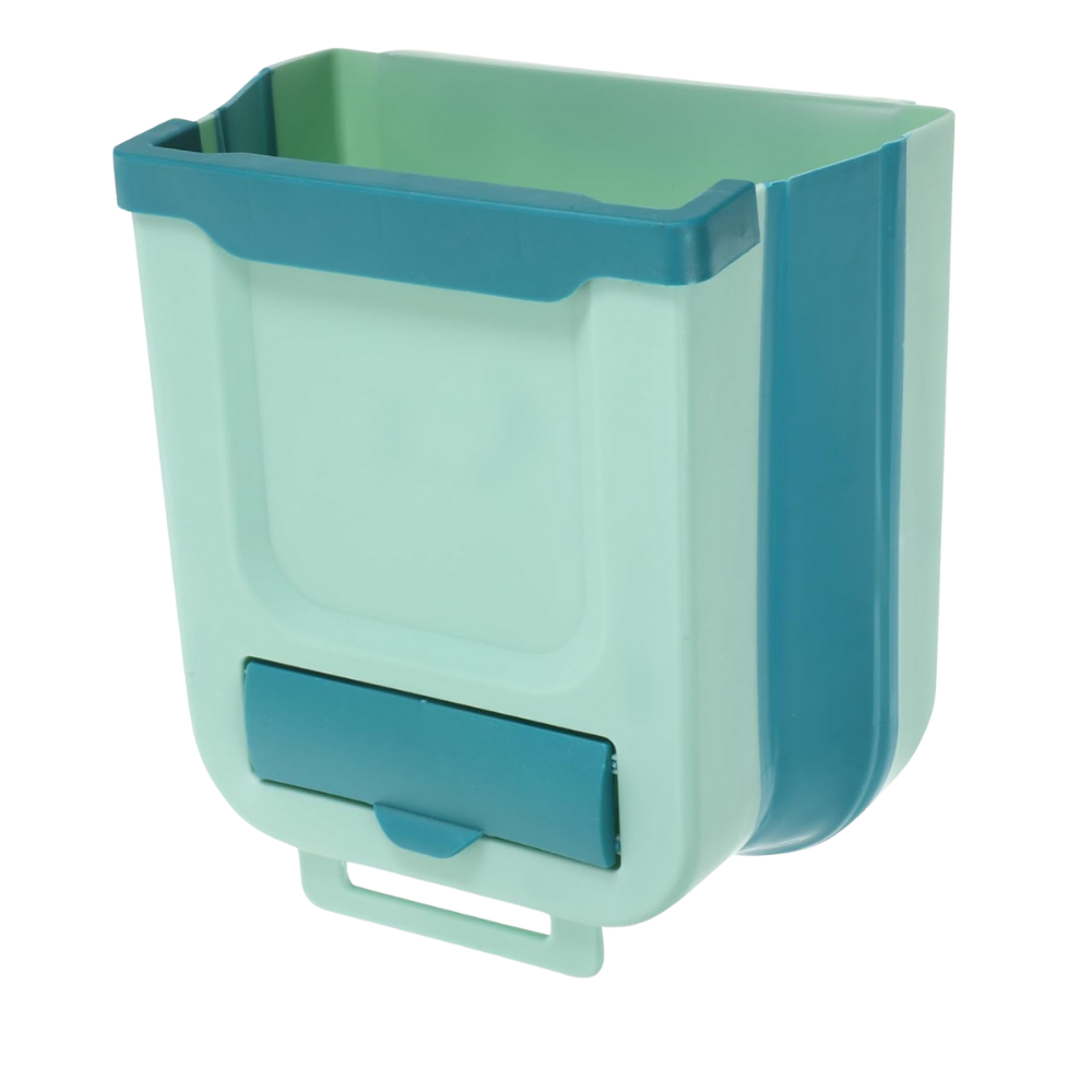 Lixeira dobrável de alta capacidade verde de 10L da Savlot para descarte de resíduos, com design compacto e funcional.