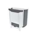 Lixeira dobrável de grande capacidade branca de 7L da Savlot, ideal para descarte de resíduos com design compacto e funcional.