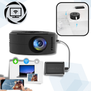 Mini projetor de vídeo em alta resolução da Lngoor, com conexão para exibição de filmes e vídeos em alta qualidade.