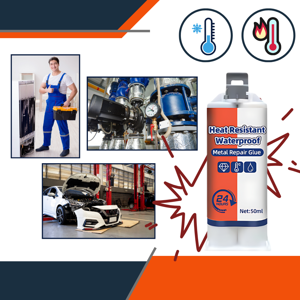 Cola forte e à prova d'água Hilabee para reparação de metal, adesivo de construção de 50g com alta aderência e resistência.