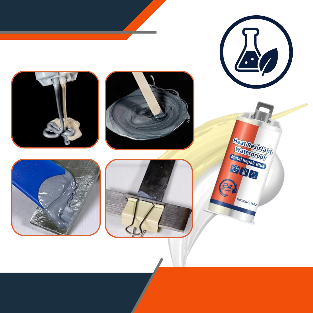 Cola forte e à prova d'água Hilabee para reparação de metal, adesivo de construção de 50g com alta aderência e resistência.