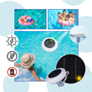 Ionizador solar para piscina da Hinbest, acessório para piscinas e spas, com painel solar e componentes de controle.