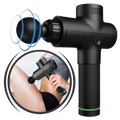 Pistolet de massage Homedics de alta velocidade para relaxamento muscular, com design ergonômico e cabeças intercambiáveis.