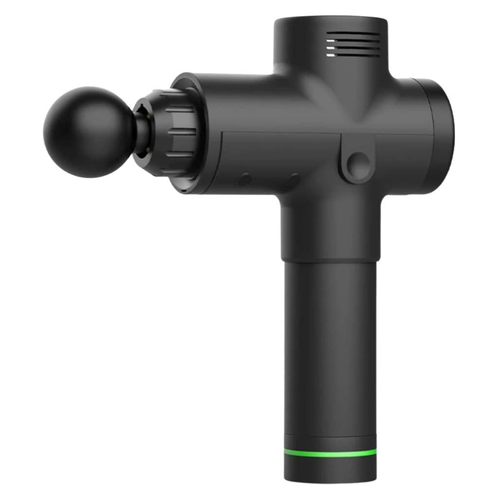 Pistolet de massage Homedics de alta velocidade para relaxamento muscular e alívio de tensões, com design ergonômico.
