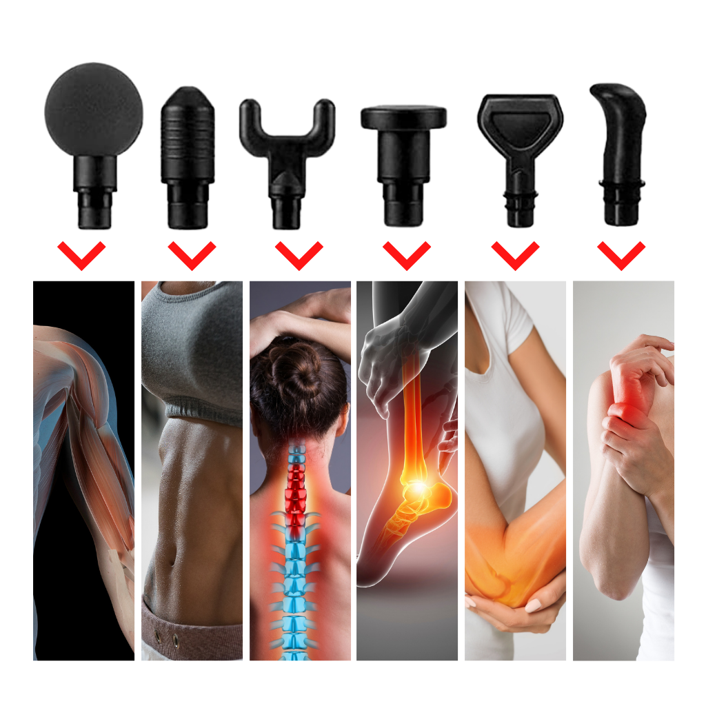 Pistolet de massage Homedics de multi velocidades para relaxamento muscular, aparelho portátil e ergonômico.