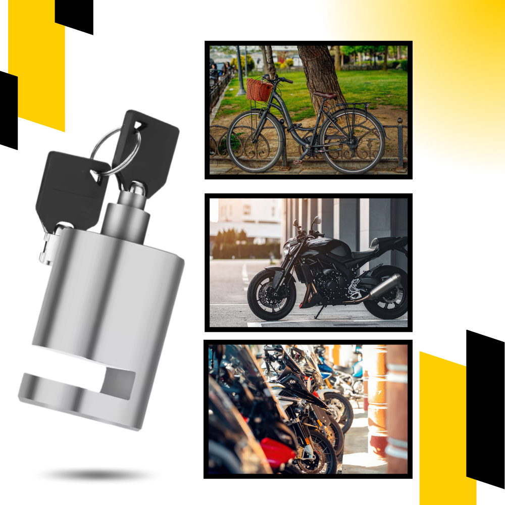 Antivol bloque disco em alumínio para bicicleta Homemaxs, dispositivo de segurança leve e resistente para proteção de veículos.