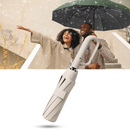 Guarda-chuva azul da Homgreen resistente ao vento com sistema de fechamento automático, ideal para proteção contra chuva e vento.