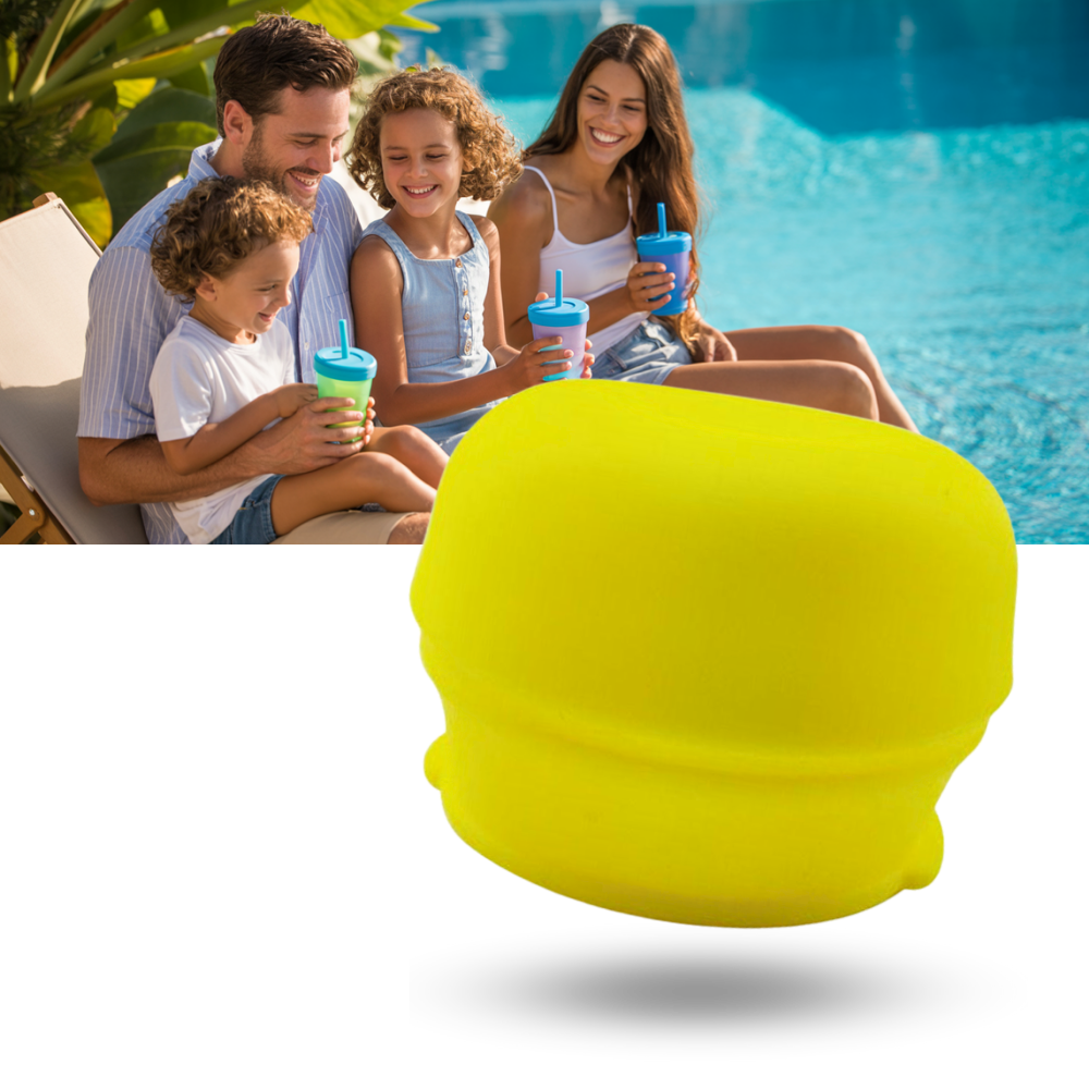Capa anti-derrame em silicone azul da marca Homyl, acessório de bar para evitar vazamentos em copos.
