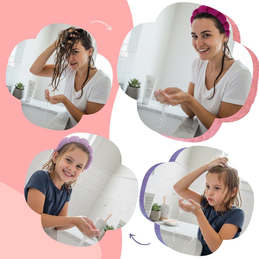 Acessório de cabelo veludo azul Homyl, faixa confortável para cuidados com a pele e penteados, com acabamento acolchoado.