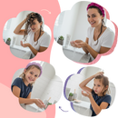 Acessório de cabelo veludo azul Homyl, faixa confortável para cuidados com a pele e penteados, com acabamento acolchoado.