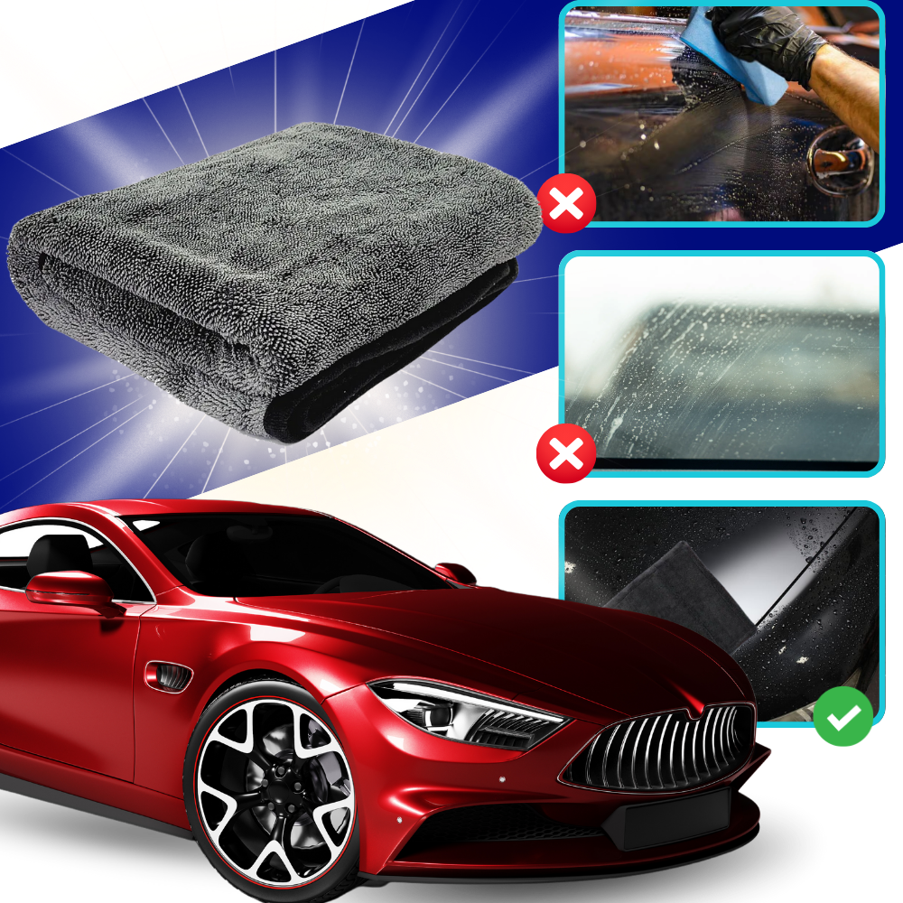 Serviette de microfibra absorvente para limpeza de vidros de veículos, marca Homyl, 40x40cm, ideal para manutenção e decoração automotiva.