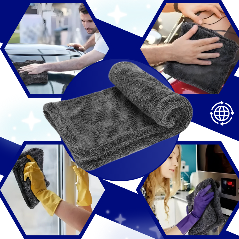 Serviette de microfibra Homyl para limpeza de vidros de veículos, 40x40cm, absorvente e ideal para manutenção e decoração automotiva.