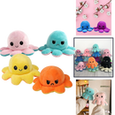 Peluche reversível mini polvo Homyl, brinquedo de pelúcia macio com cores diferentes, ideal para crianças e decoração.