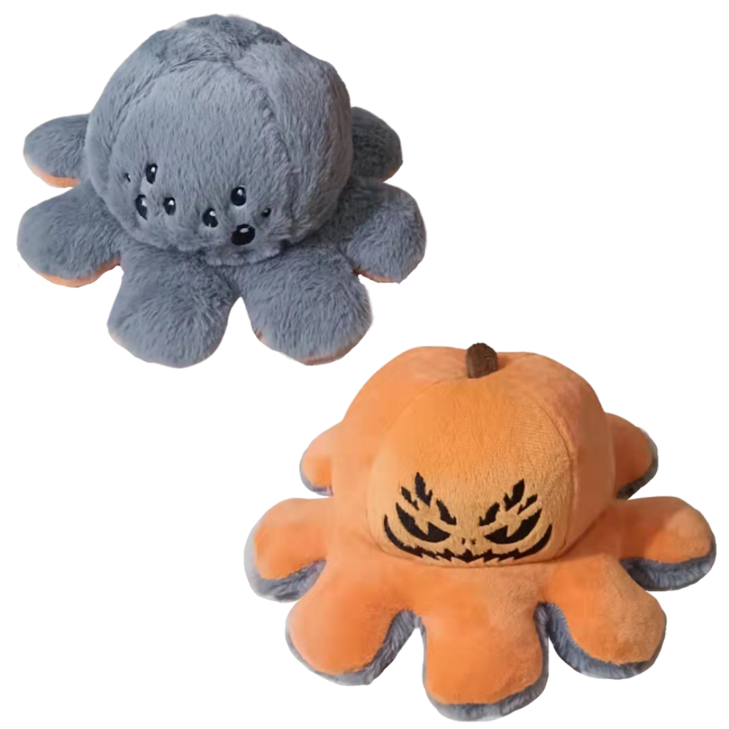 Peluche reversível mini polvo da Homyl, macia e colorida, ideal para decoração ou brinquedo infantil, em formato de polvo reversível.