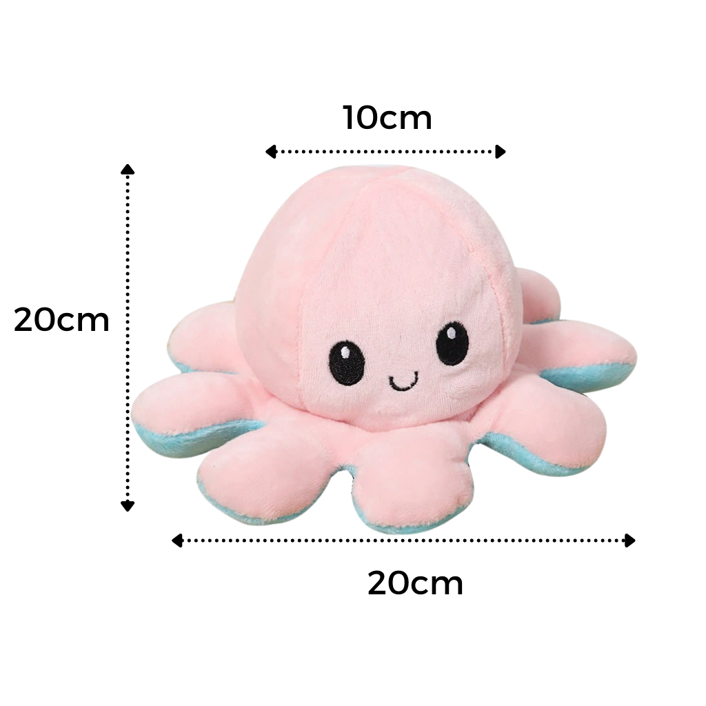 Peluche reversível mini polvo da Homyl, fofura de pelúcia com cores diferentes, ideal para decoração ou presente.
