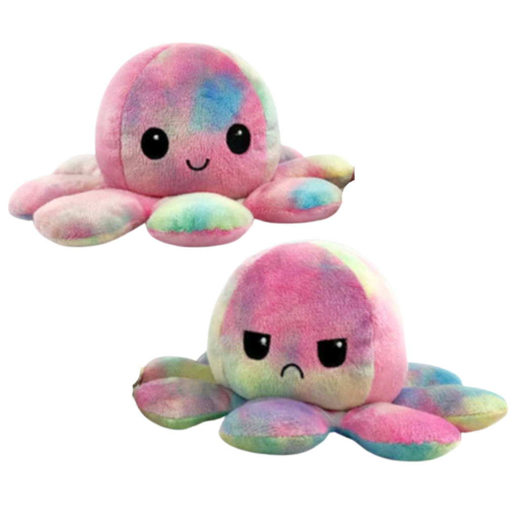 Peluche reversível mini polvo da marca Homyl, figura de pelúcia macia e colorida, ideal para crianças e colecionadores.