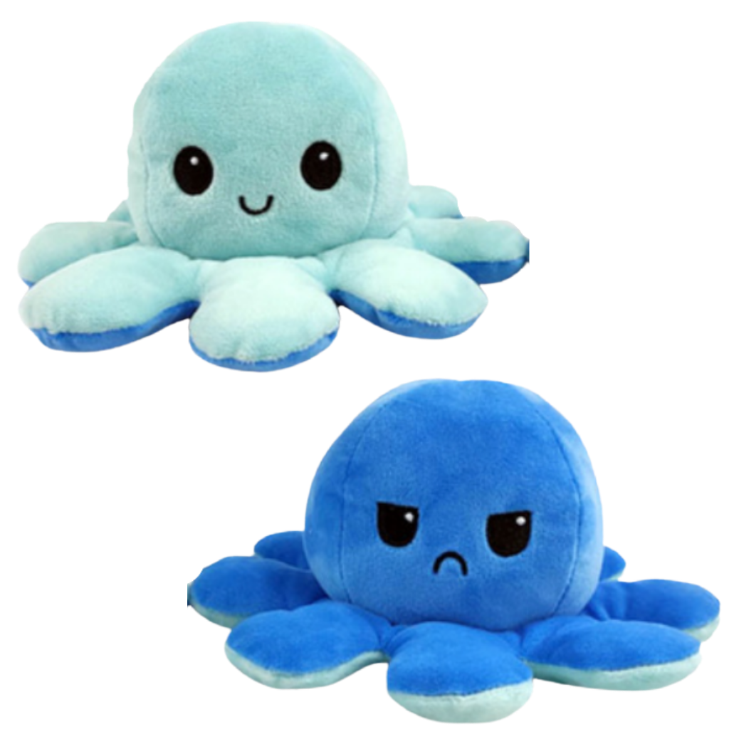Peluche reversível mini polvo Homyl, brinquedo macio de pelúcia com design divertido, ideal para crianças e colecionadores.