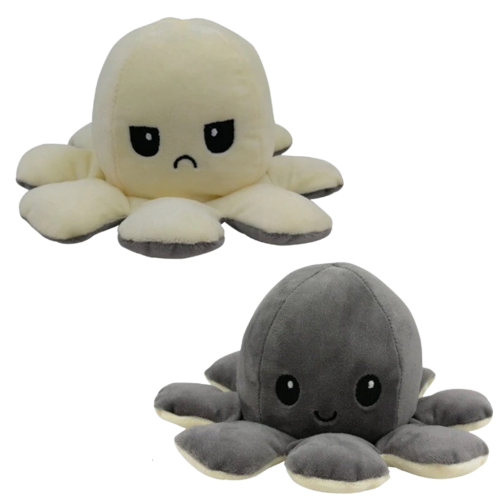 Peluche reversível mini polvo da Homyl, figurinha fofinha com cores vibrantes, ideal para decoração ou presente.
