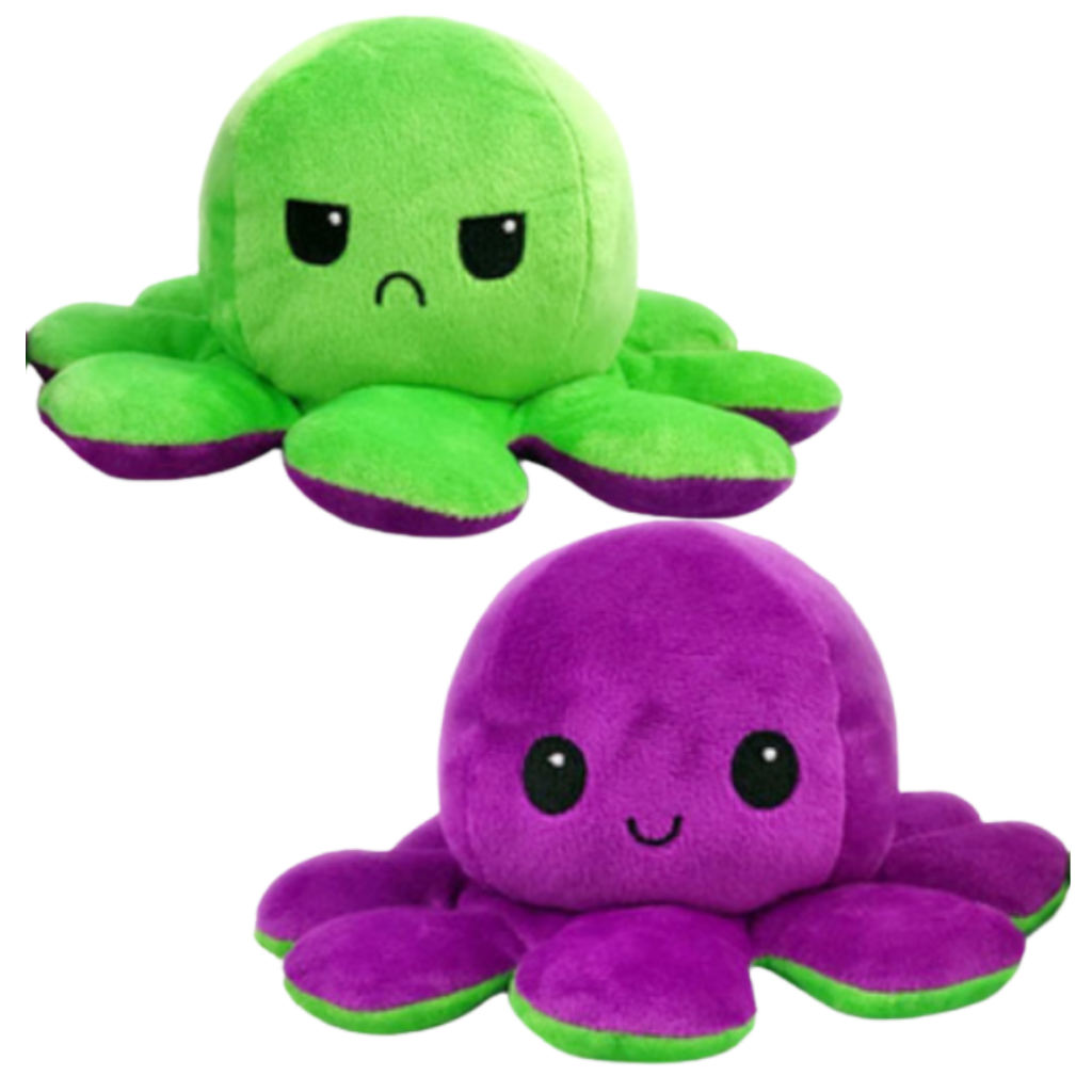 Peluche reversível mini polvo da Homyl, figura de pelúcia divertida e macia em cores vibrantes, ideal para brincadeiras e decoração.