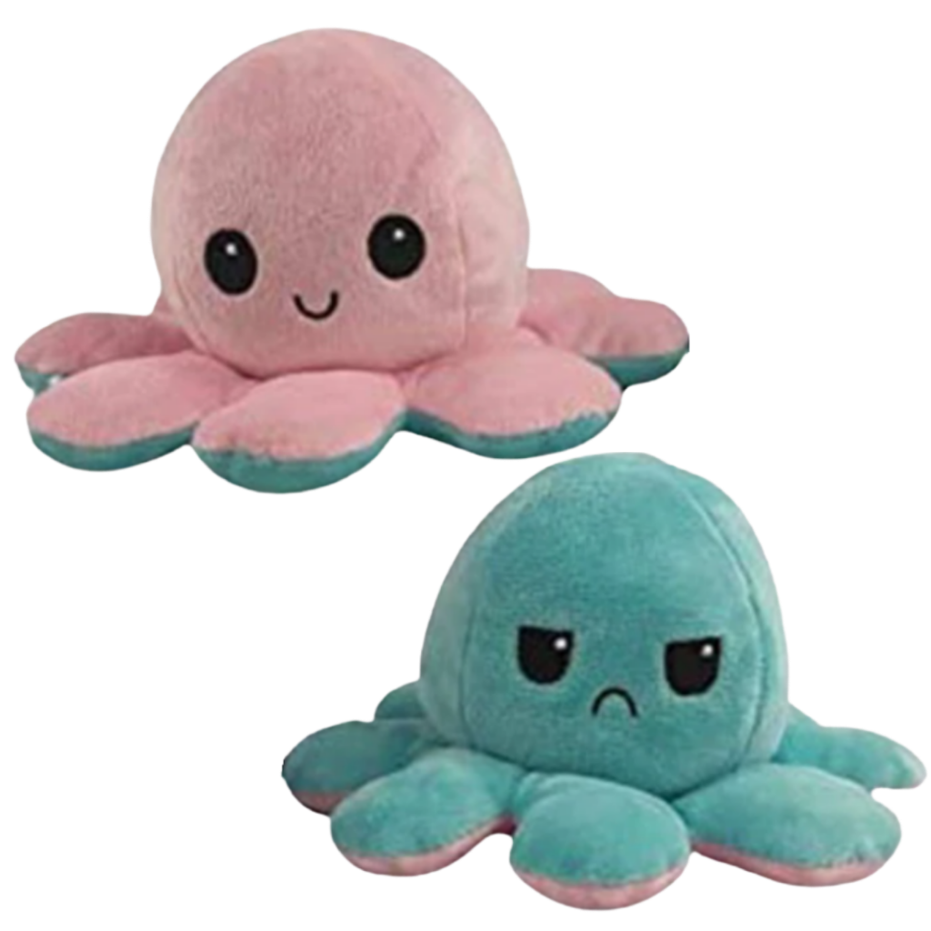 Peluche reversível mini polvo Homyl, figura de pelúcia fofinha com cores vibrantes, ideal para decoração ou presente.