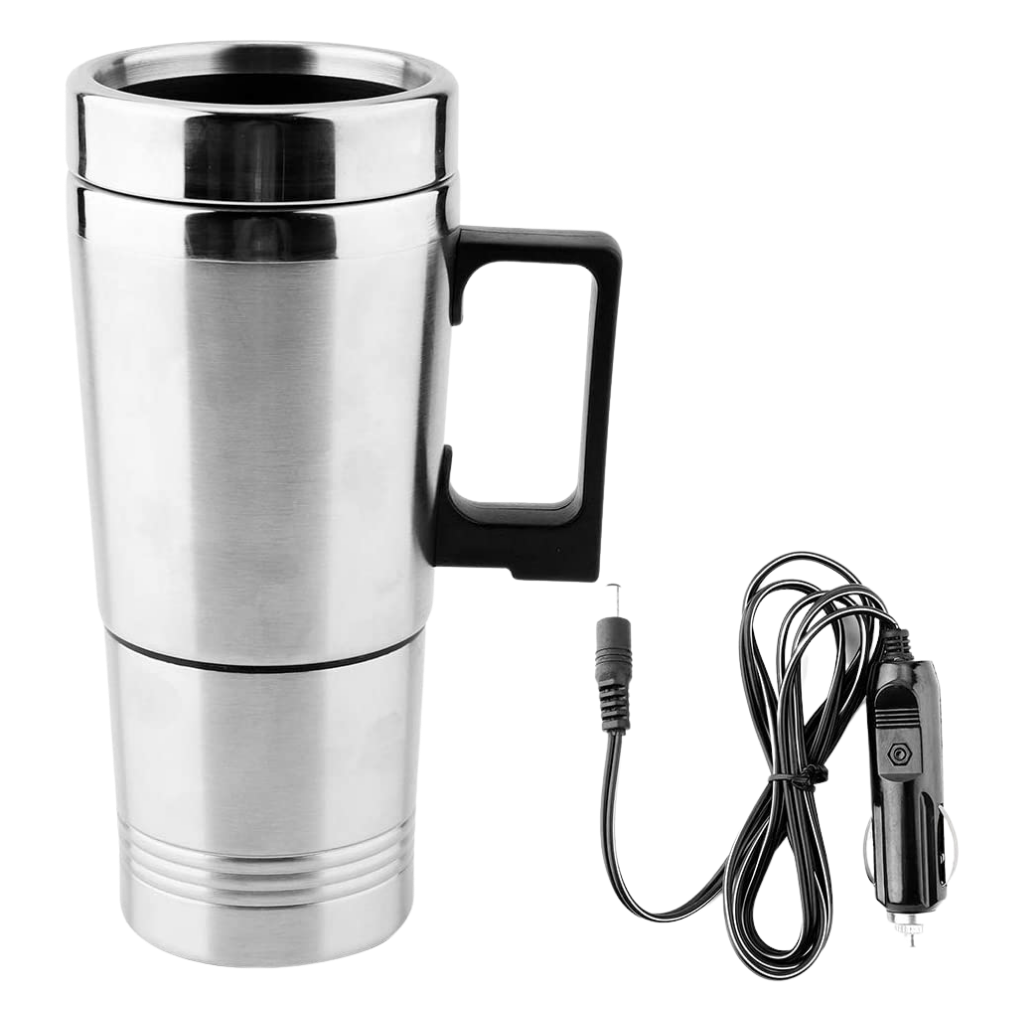 Tasse bouilloire de 300ml pour voiture, support pour aliments et boissons, marque Homyl, en plastique noir avec poignée.