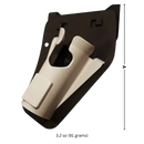 Fivela de cinturão para cana de pesca Nayueo, estojo de crochê com compartimento para vara de pesca, vista lateral com dimensões.